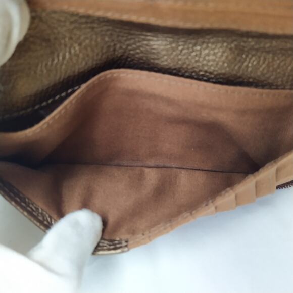 Fossil Metallic Brown Pebbled Leather Zip Around Credit Card ID Window Wallet - Picture 12 of 13